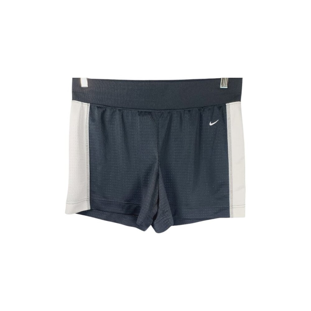 Nike Women's Black White Elastic Waist Dri-Fit Pull On Athletic Shorts Size L